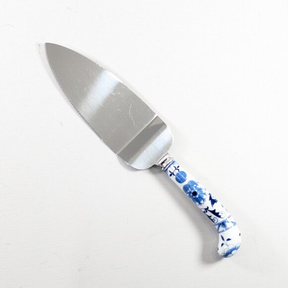 PRILL England Pie & Cake Server with Stainless Blade Blue Onion - Picture 2 of 7